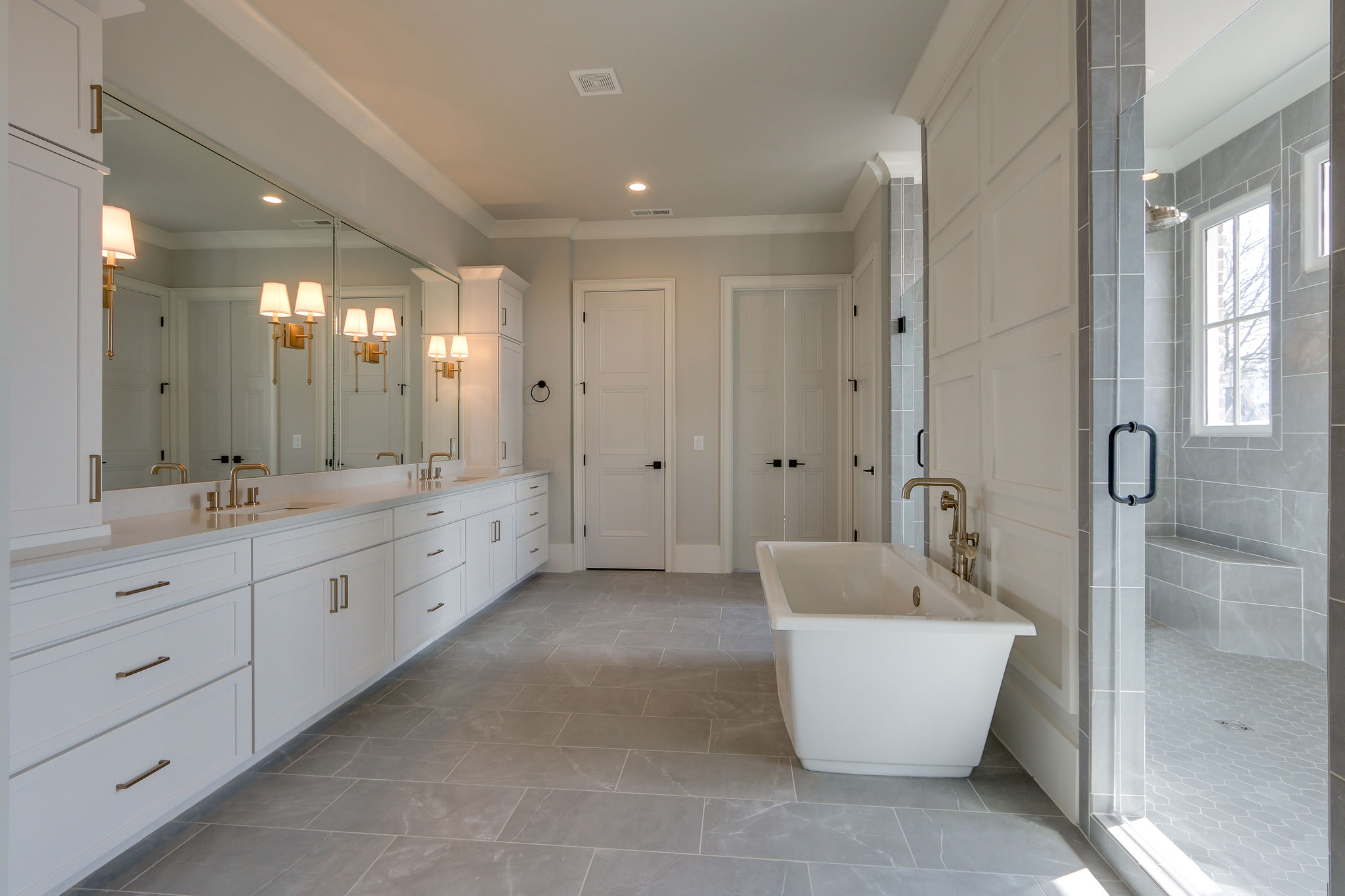Custom bathroom with open space from a Nashville Home Builder New Homes Thompson Station TN