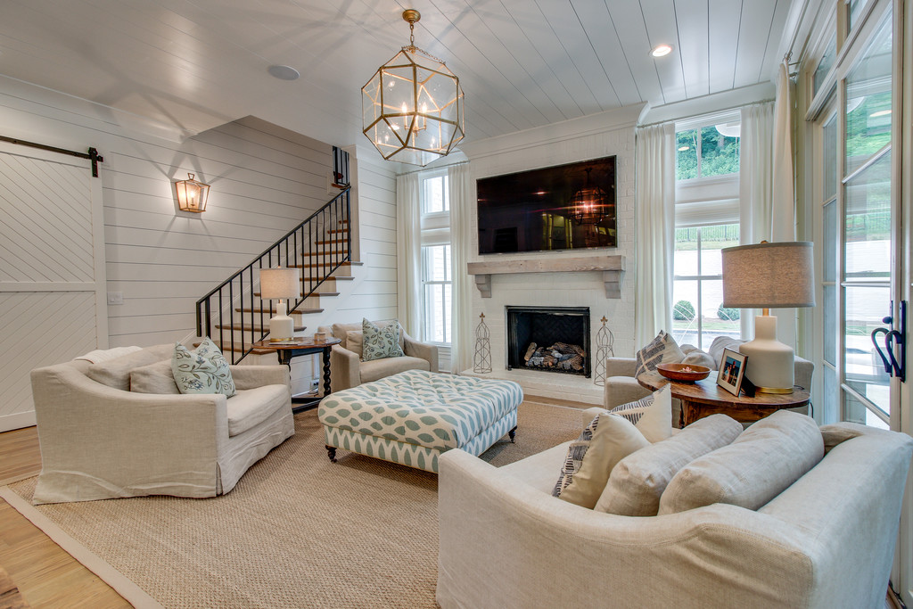 Furnished modern living room area from a Nashville Home Builder New Homes Arrington TN